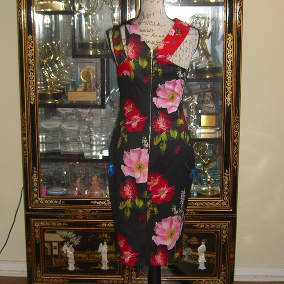 NWT TED BAKER LONDON POLAYO BERRY SUNDAE ASYMMETRICAL DRESS TB2 US6 - Picture 3 of 7